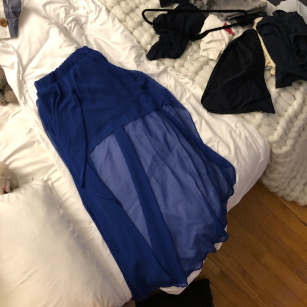 Blue asymmetrical skirt